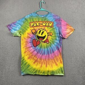 Pac-Man Tie-Dye T-Shirt Arcade Video Game Graphic Tee Men's Medium Retro